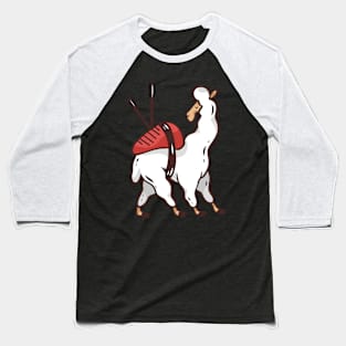 Llama Sushi Roll Baseball T-Shirt